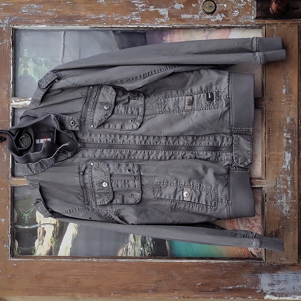 Jeans By Buffalo Gray Medium Utility Coat Jacket / Medium Weight